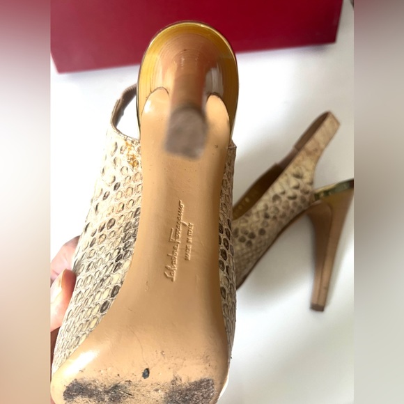 Salvatore Ferragamo Solidea Python Size 6 1/2 - Picture 6 of 11